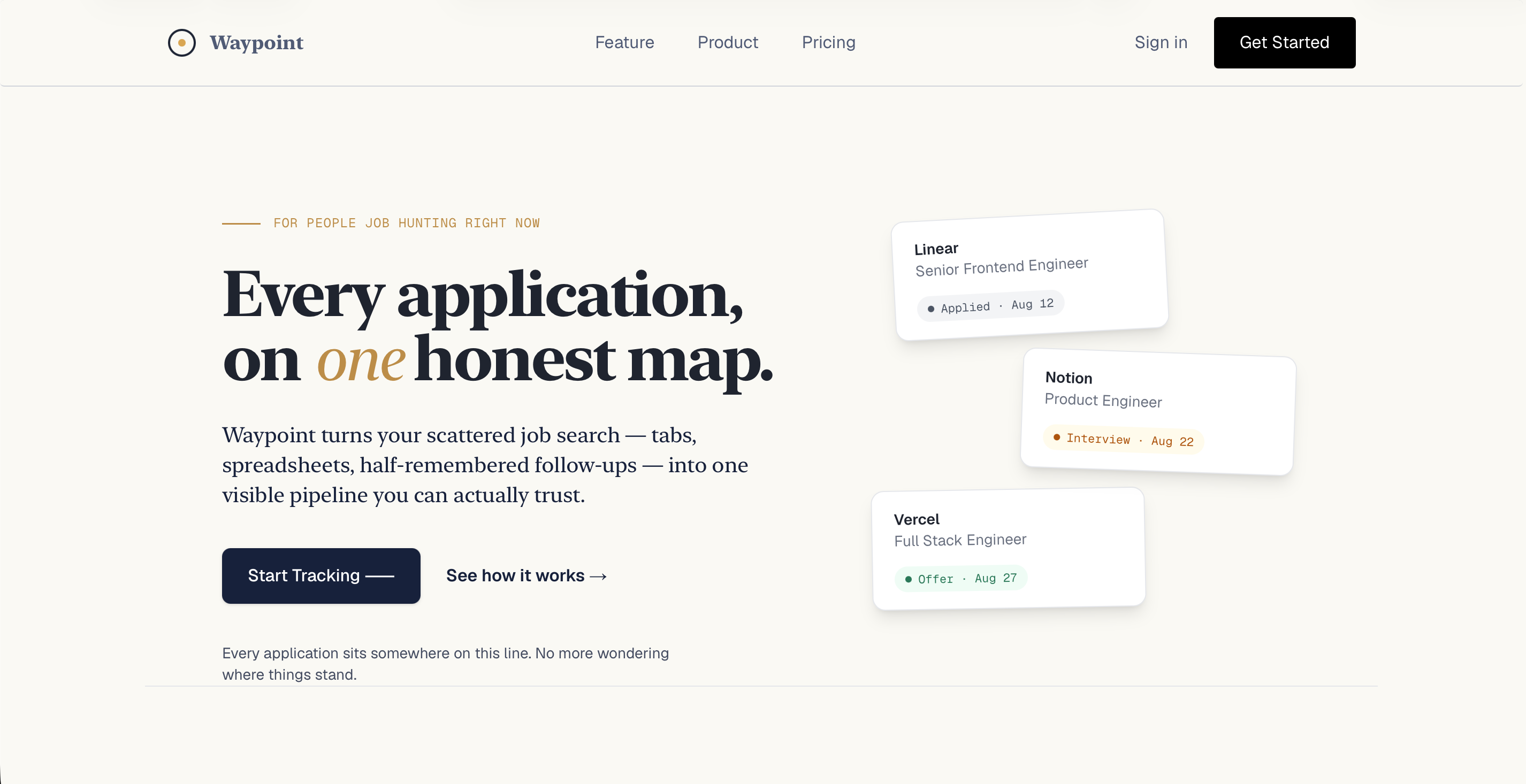 Waypoint — Job Application Tracker SaaS screenshot